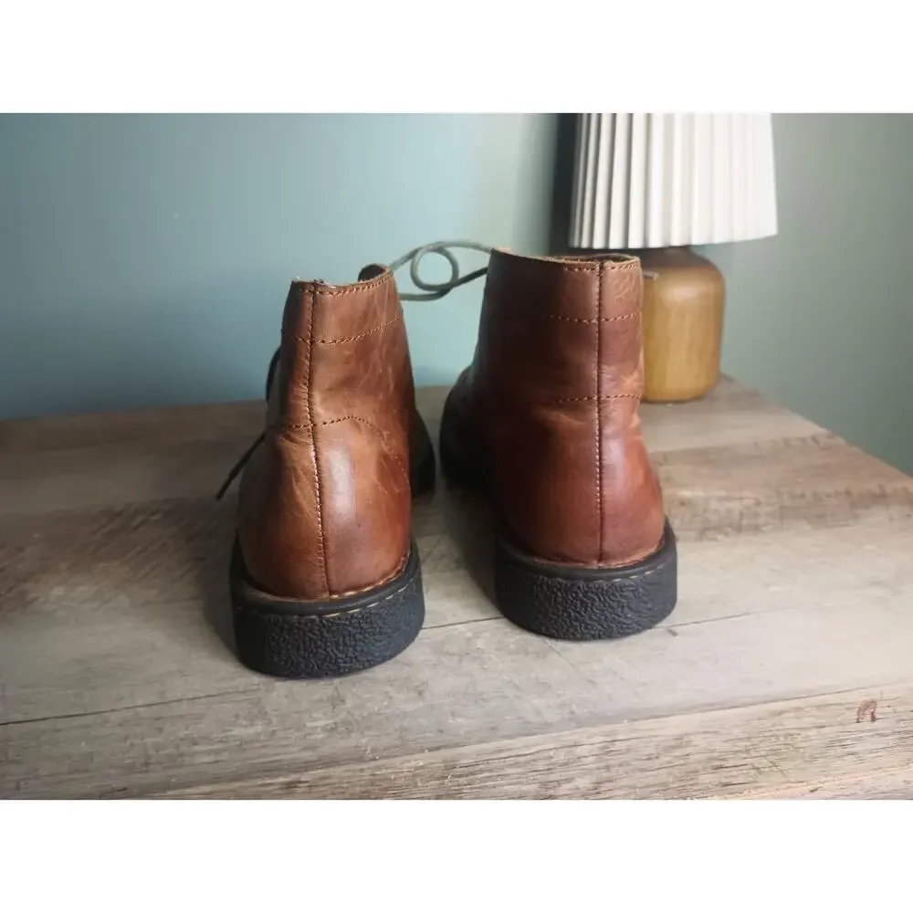 Born Harrison Leather Chukka Boots Mens 10 Oxford Lace Up Cognac Heritage
